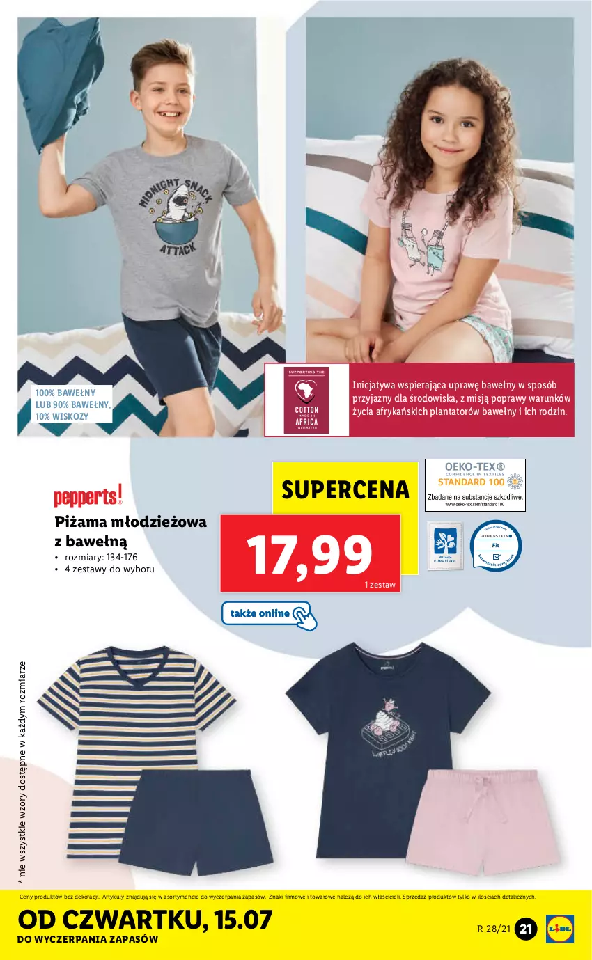 Gazetka promocyjna Lidl - GAZETKA - ważna 12.07 do 17.07.2021 - strona 21 - produkty: Piżama