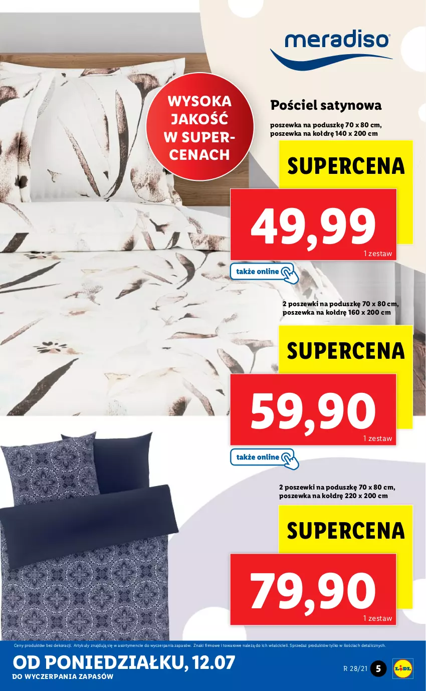 Gazetka promocyjna Lidl - GAZETKA - ważna 12.07 do 17.07.2021 - strona 5 - produkty: Pościel, Poszewka, Sok