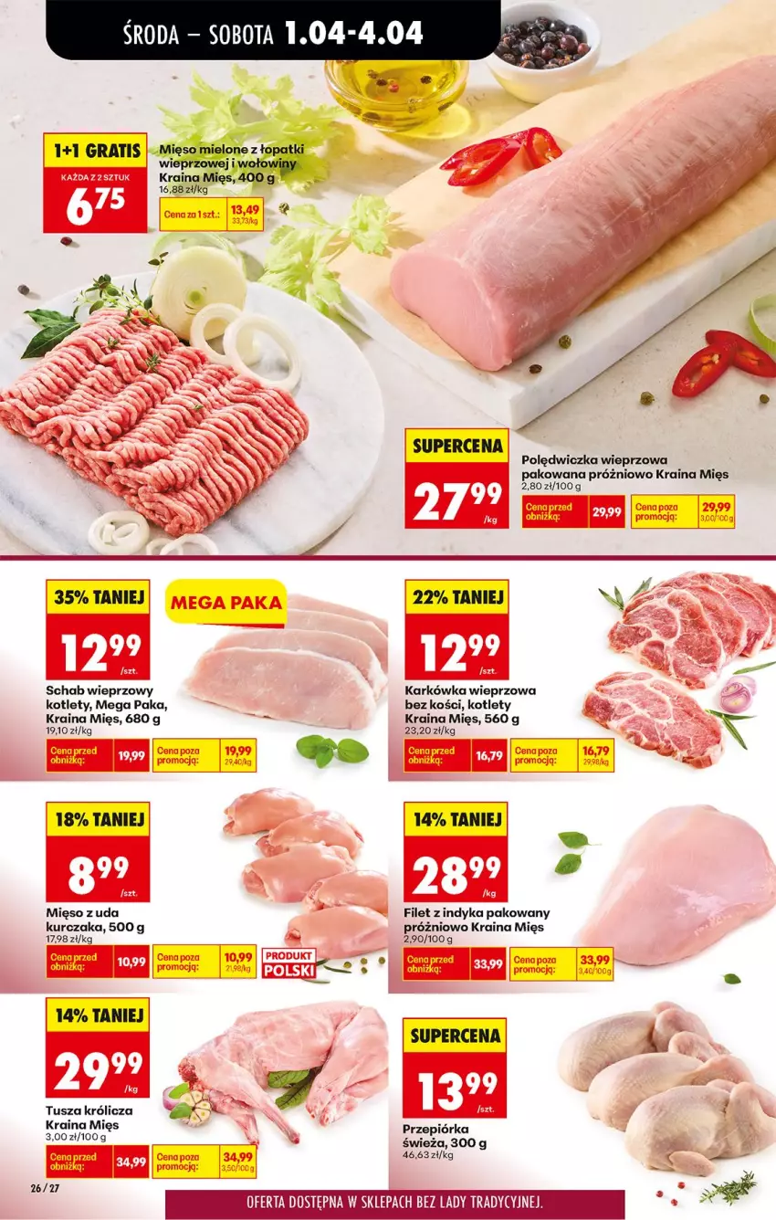 Gazetka promocyjna Biedronka - Od Środy - ważna 01.04 do 02.04.2026 - strona 30 - produkty: Gra, Karkówka wieprzowa, Kotlet, Kurczak, Mięso, Mięso mielone, Mięso mielone z łopatki wieprzowej, Polędwiczka wieprzowa, Schab wieprzowy, Tusz