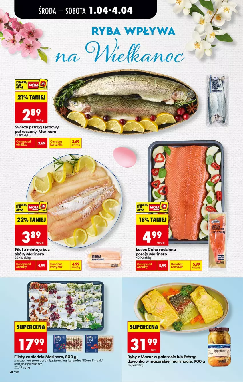 Gazetka promocyjna Biedronka - Od Środy - ważna 01.04 do 02.04.2026 - strona 32 - produkty: Filet z mintaja, Gala, Matjas, Mintaj, Pstrąg, Pstrąg dzwonka, Pstrąg tęczowy