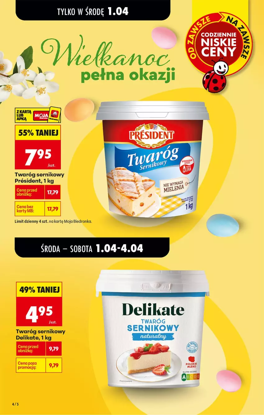 Gazetka promocyjna Biedronka - Od Środy - ważna 01.04 do 02.04.2026 - strona 4 - produkty: Ser, Twaróg