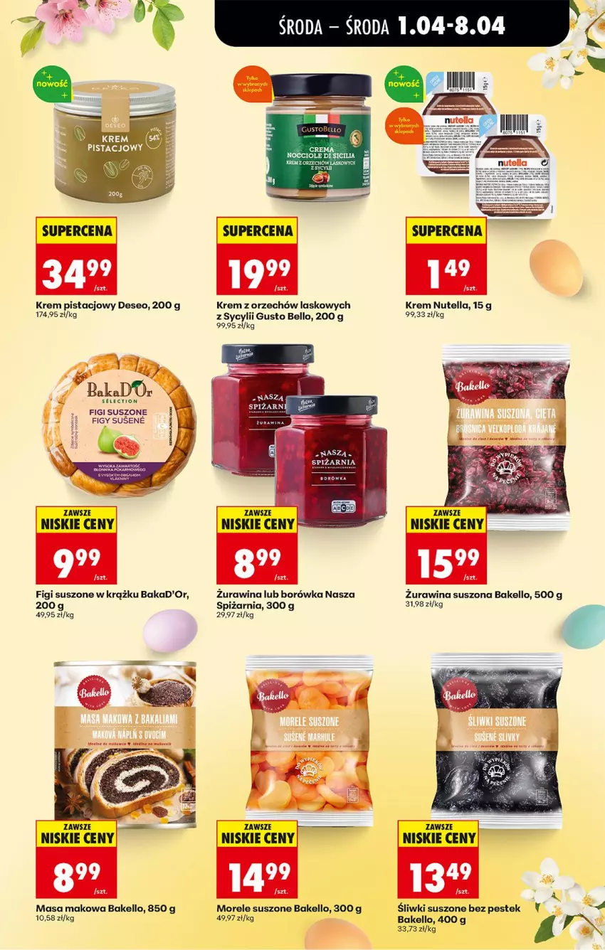 Gazetka promocyjna Biedronka - Od Środy - ważna 01.04 do 02.04.2026 - strona 43 - produkty: Bell, Borówka, Figi, Krem pistacjowy, Nutella, Stek