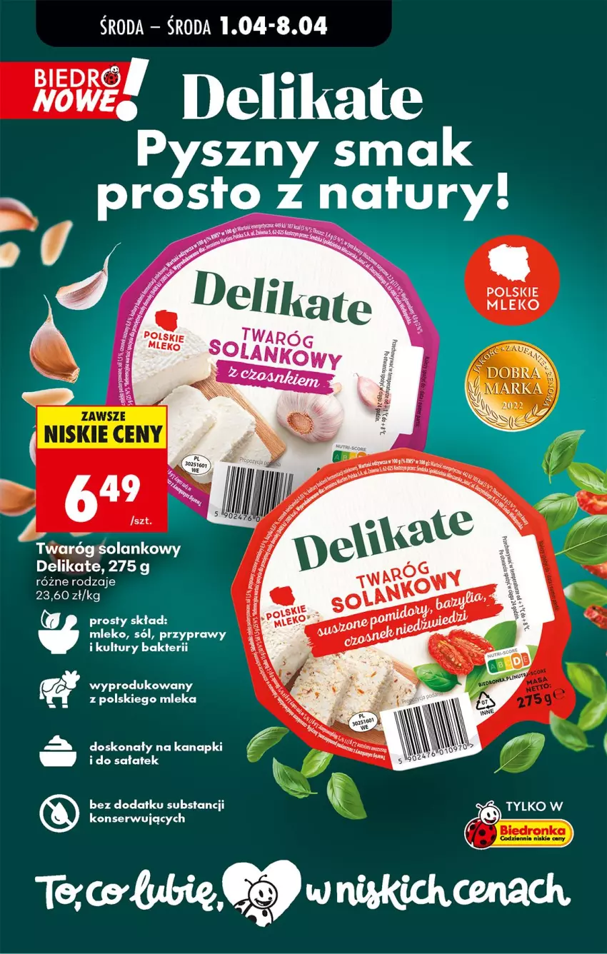 Gazetka promocyjna Biedronka - Od Środy - ważna 01.04 do 02.04.2026 - strona 48 - produkty: Mleko, Przyprawy, Sałat, Ser, Sól, Solan