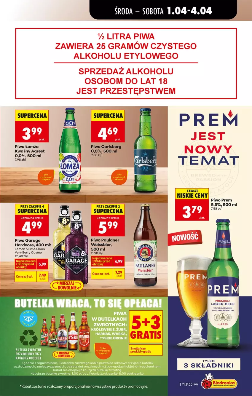 Gazetka promocyjna Biedronka - Od Środy - ważna 01.04 do 02.04.2026 - strona 63 - produkty: Carlsberg, Gres, Piwo, Por