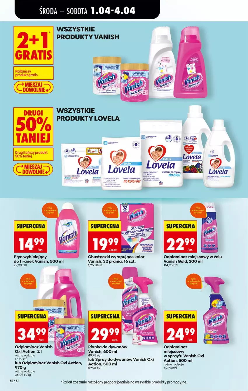 Gazetka promocyjna Biedronka - Od Środy - ważna 01.04 do 02.04.2026 - strona 68 - produkty: Chusteczki, Dywan, Lovela, Odplamiacz, Por, Vanish, Vanish Gold