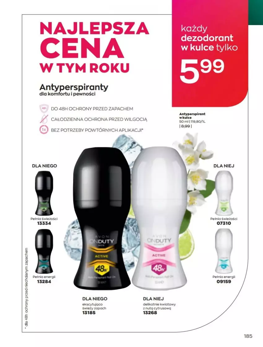 Gazetka promocyjna Avon - Katalog Avon 5/2022 kampania maj - ważna 01.05 do 31.05.2022 - strona 185 - produkty: Antyperspirant, Dezodorant, LG