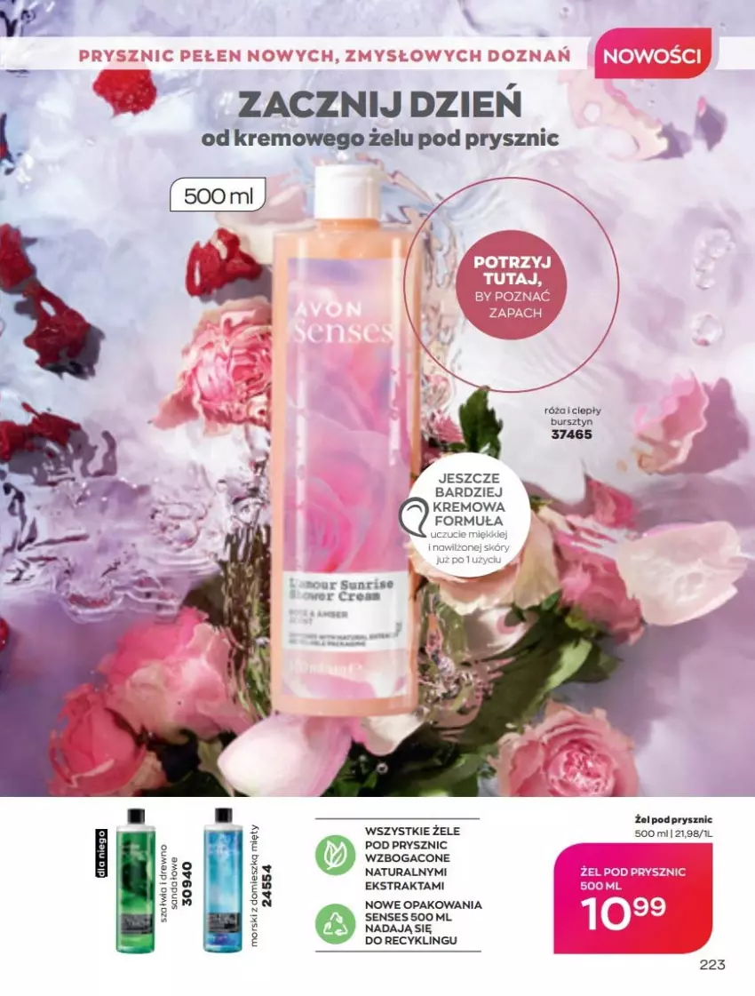 Gazetka promocyjna Avon - Katalog Avon 5/2022 kampania maj - ważna 01.05 do 31.05.2022 - strona 223 - produkty: Bursztyn, Fa, Kosz, Róża, Sandał, Senses