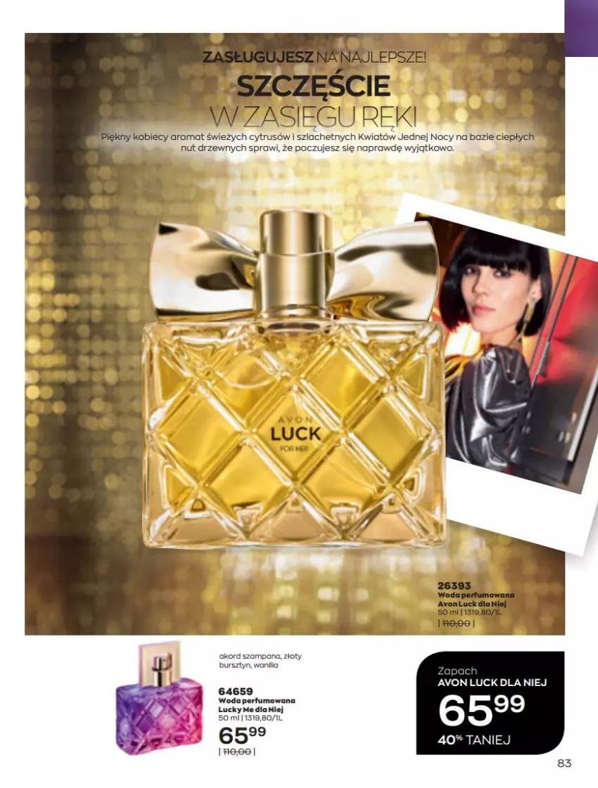 Gazetka promocyjna Avon - Katalog Avon 5/2022 kampania maj - ważna 01.05 do 31.05.2022 - strona 83 - produkty: Bursztyn, Perfum, Woda, Woda perfumowana