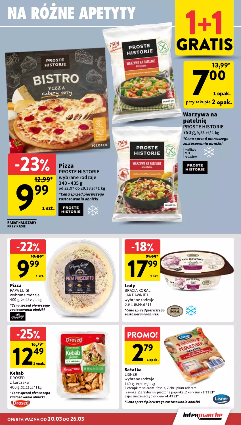 Gazetka promocyjna Intermarche - Gazetka promocyjna - ważna 20.03 do 26.03.2025 - strona 13 - produkty: Chrupki, Fa, Gra, Kebab, Kurczak, Lisner, Lody, Piec, Pizza, Sałat, Sałatka, Warzywa