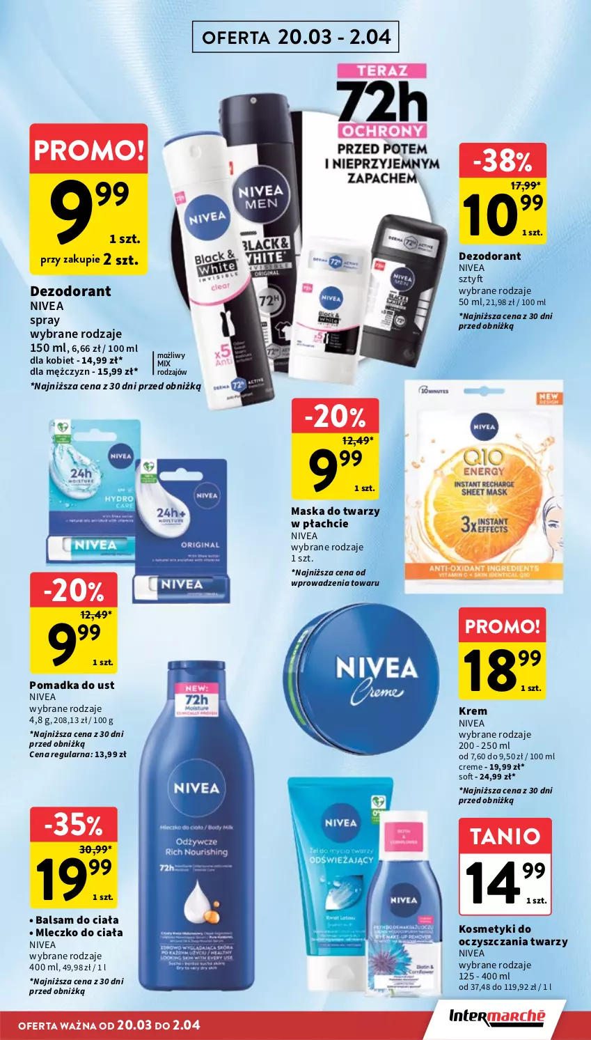 Gazetka promocyjna Intermarche - Gazetka promocyjna - ważna 20.03 do 26.03.2025 - strona 29 - produkty: Balsam do ciała, Dezodorant, Maska, Maska do twarzy, Mleczko, Mleczko do ciała, Nivea