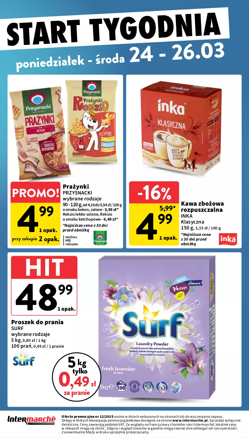 Gazetka promocyjna Intermarche - Gazetka promocyjna - ważna 20.03 do 26.03.2025 - strona 35 - produkty: Beko, Inka, Kawa, Kawa zbożowa, Ketchup, Proszek do prania, Przysnacki, Surf