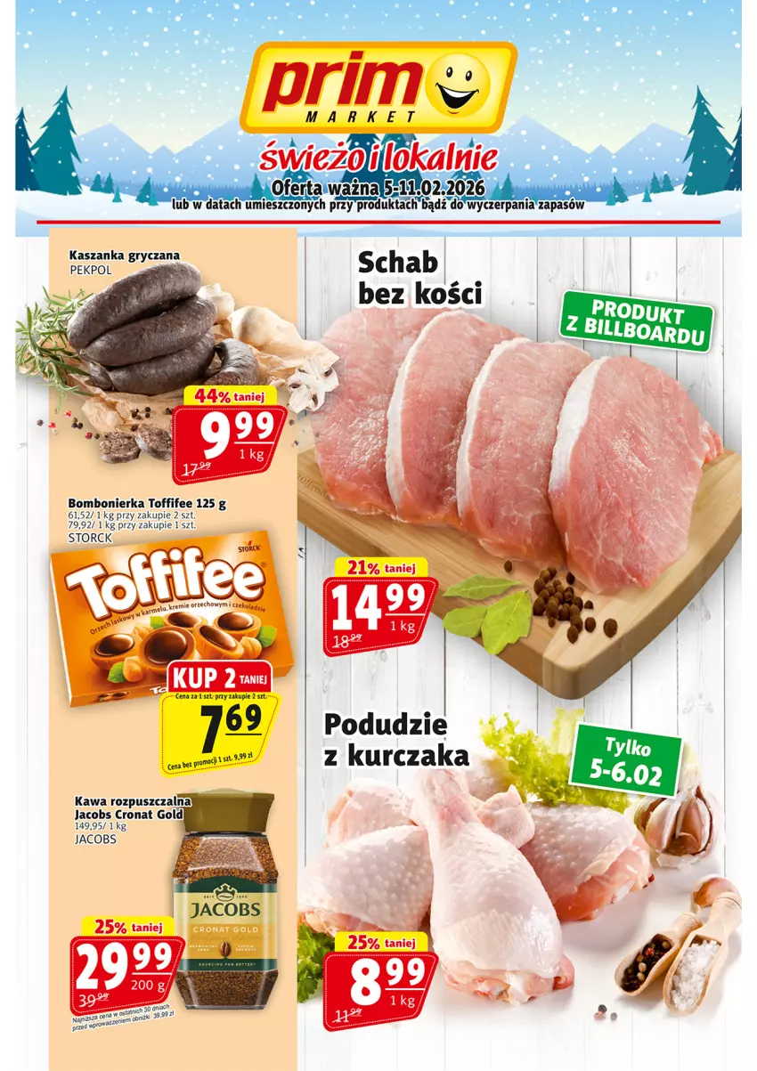 Gazetka promocyjna Prim Market - ważna 05.02 do 11.02.2026 - strona 1 - produkty: Jacobs, Kurczak, Toffifee