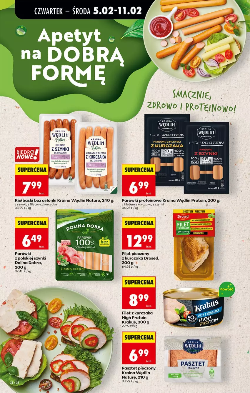 Gazetka promocyjna Biedronka - Gazetka - ważna 05.02 do 12.02.2026 - strona 42 - produkty: Krakus, Kurczak, Parówki, Pasztet, Piec, Siatka