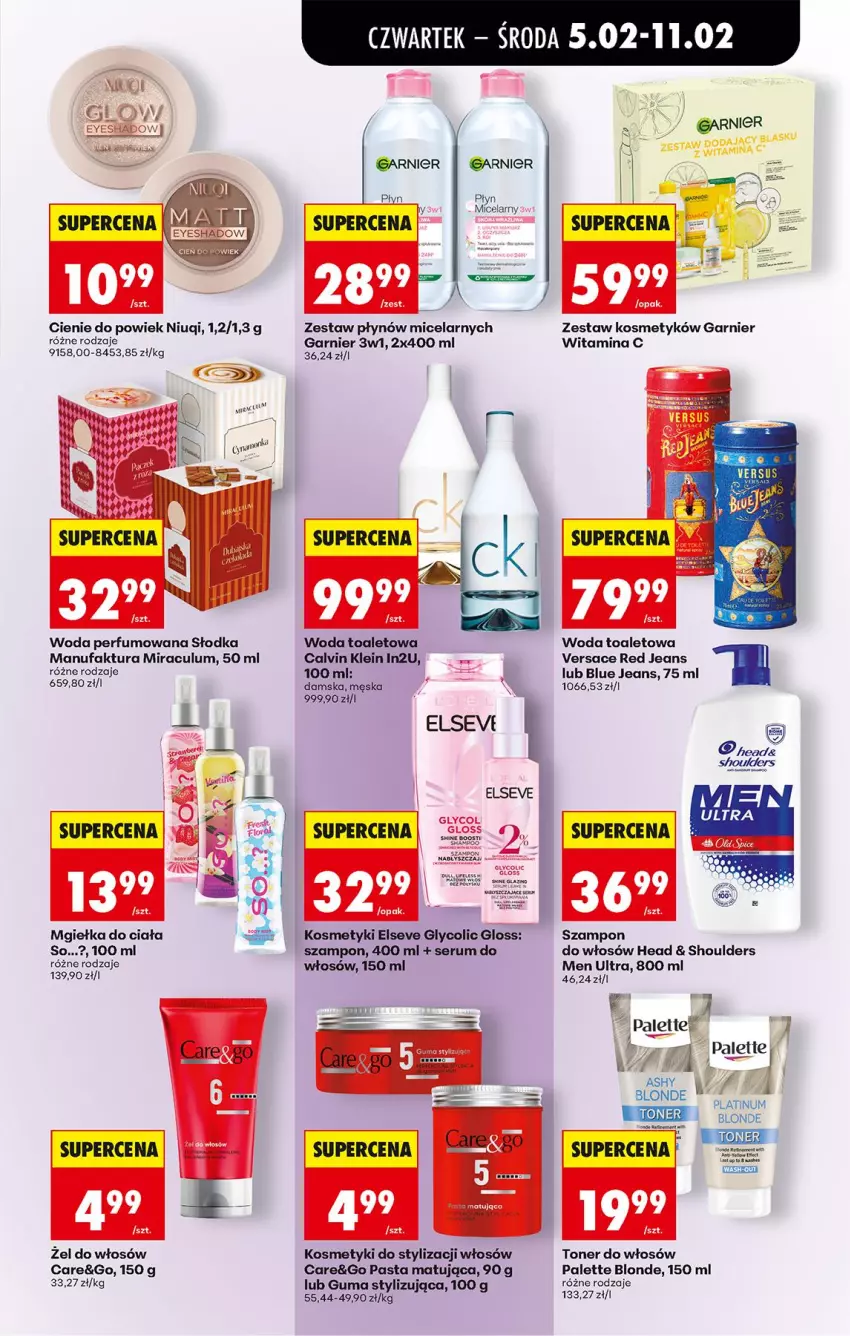Gazetka promocyjna Biedronka - Gazetka - ważna 05.02 do 12.02.2026 - strona 59 - produkty: BIC, Elseve, Fa, Garnier, Niuqi, Palette, Perfum, Rum, Ser, Serum, Szampon, Versace, Woda, Woda perfumowana, Woda toaletowa