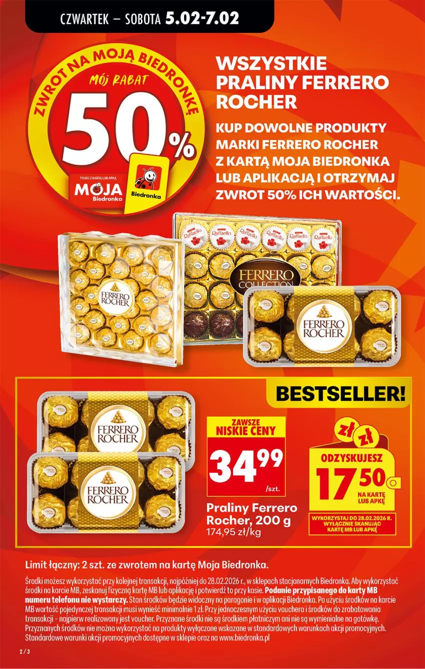 Gazetka promocyjna Biedronka - Gazetka - ważna 05.02 do 12.02.2026 - strona 6 - produkty: Ferrero, Ferrero Rocher, Mus, Olej, Praliny, Telefon, Tran
