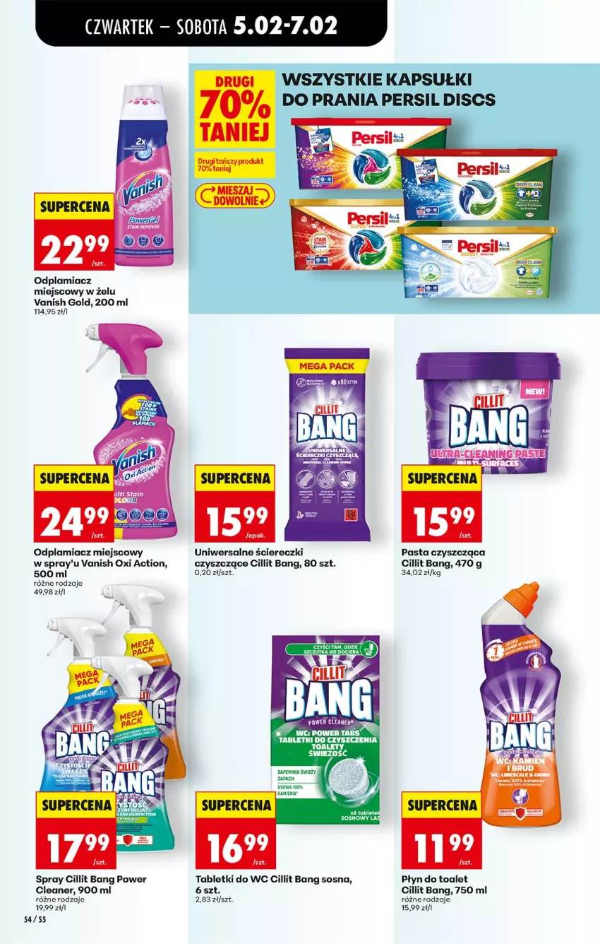 Gazetka promocyjna Biedronka - Gazetka - ważna 05.02 do 12.02.2026 - strona 62 - produkty: Cillit Bang, Odplamiacz, Sos, Szczotka, Tablet, Vanish, Vanish Gold