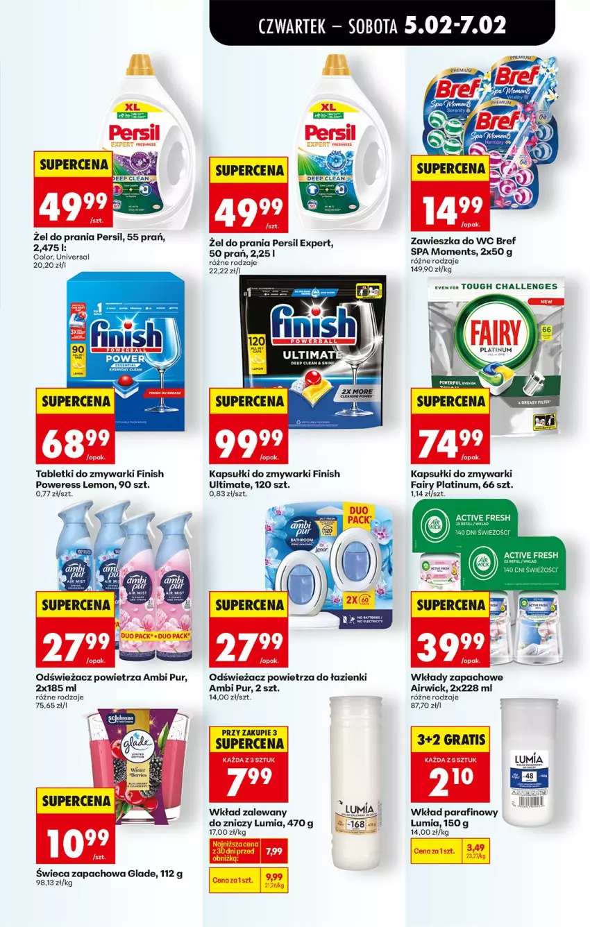Gazetka promocyjna Biedronka - Gazetka - ważna 05.02 do 12.02.2026 - strona 63 - produkty: Ambi Pur, Bref, Fa, Fairy, Finish, Gra, Moments, Odświeżacz powietrza, Persil, Pur, Tablet, Tabletki do zmywarki, Zawieszka do wc, Zmywarki, Znicz