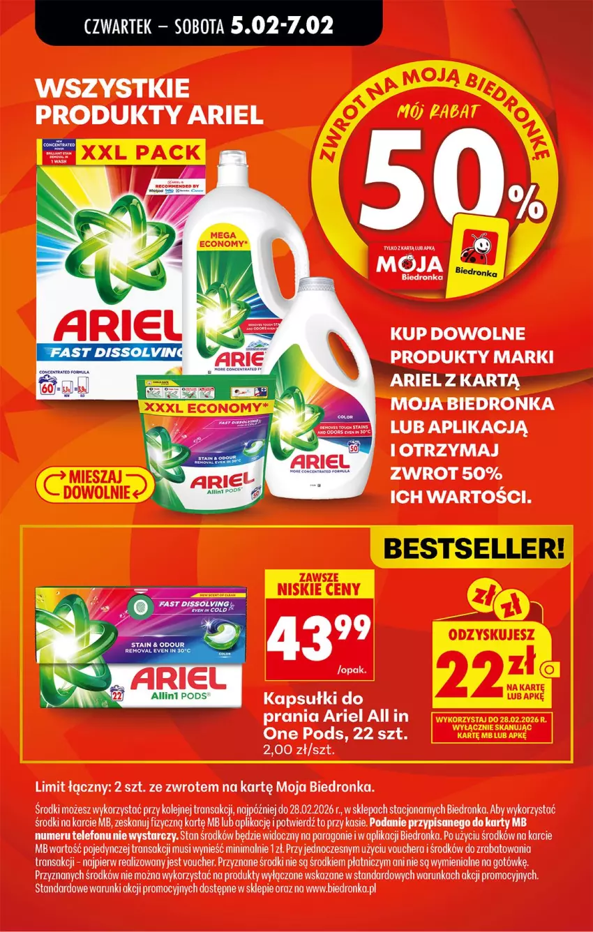 Gazetka promocyjna Biedronka - Gazetka - ważna 05.02 do 12.02.2026 - strona 7 - produkty: Ariel, Mus, Olej, Telefon, Tran