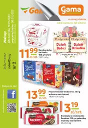 Gazetka promocyjna Gama - Gazetka Gama - Gazetka - ważna od 19.01 do 19.01.2024 - strona 1 - produkty: Piec, O nas, Raffaello, Mleczko, Ptasie mleczko, Ferrero, Gala, Biszkopty, Fa