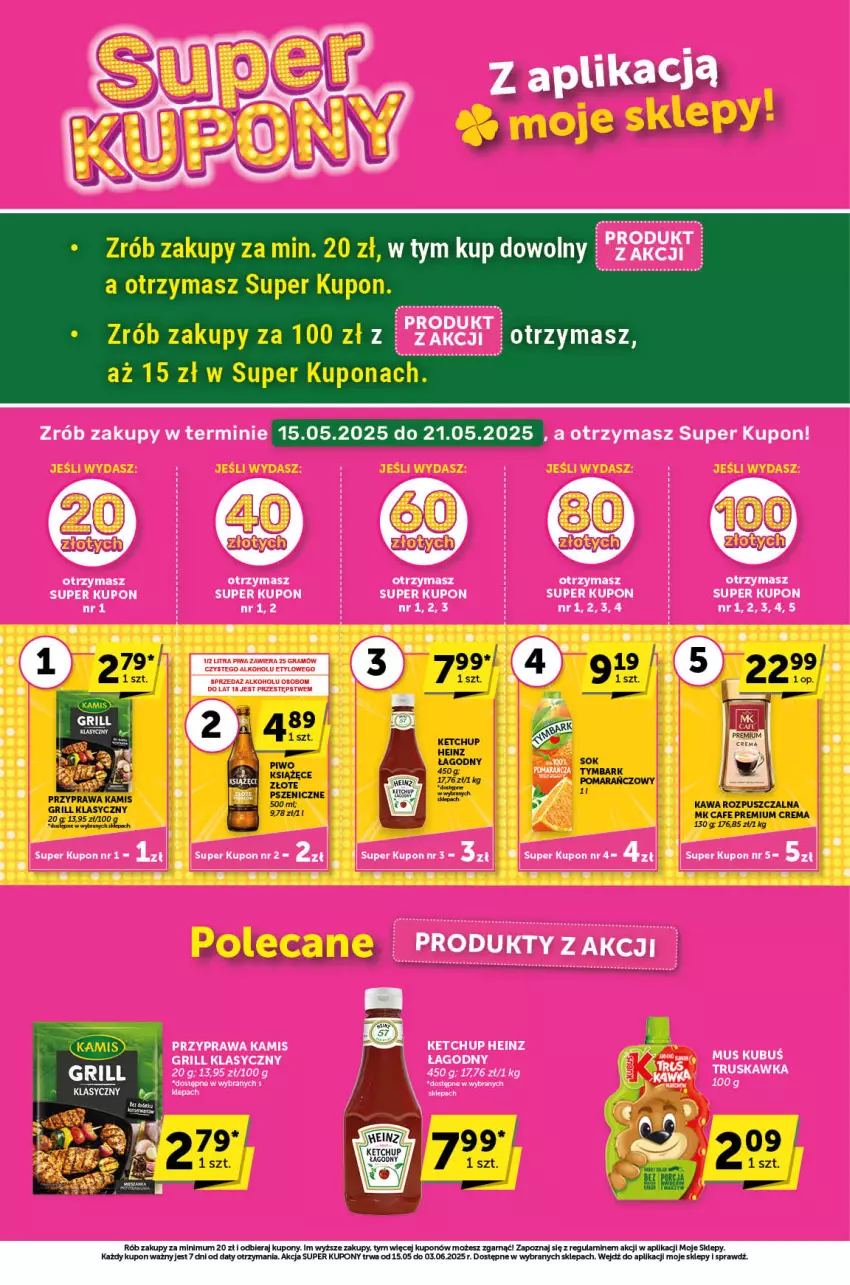 Gazetka promocyjna ABC - ważna 15.05 do 27.05.2025 - strona 4 - produkty: Heinz, Kamis, Kawa, Kawa rozpuszczalna, Ketchup, Sok, Tymbark