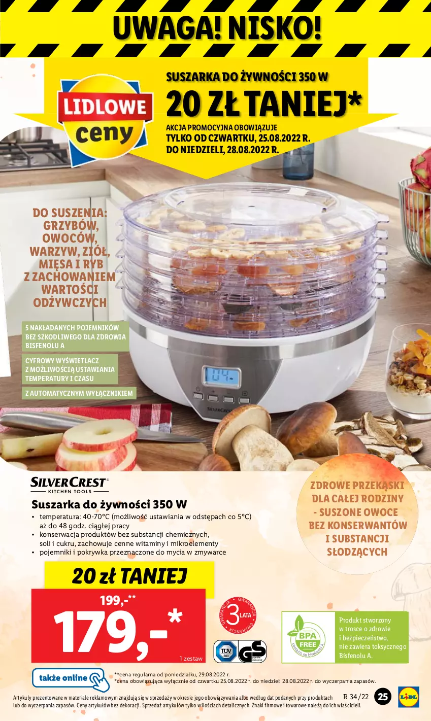 Gazetka promocyjna Lidl - GAZETKA - ważna 22.08 do 28.08.2022 - strona 25 - produkty: Owoce, Piec, Pojemnik, Ser, Suszarka, Waga, Zdrowie