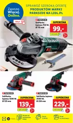 Gazetka promocyjna Lidl - GAZETKA - Gazetka - ważna od 28.08 do 28.08.2022 - strona 40 - produkty: Parkside, Szlifierka kątowa, Szlifierka