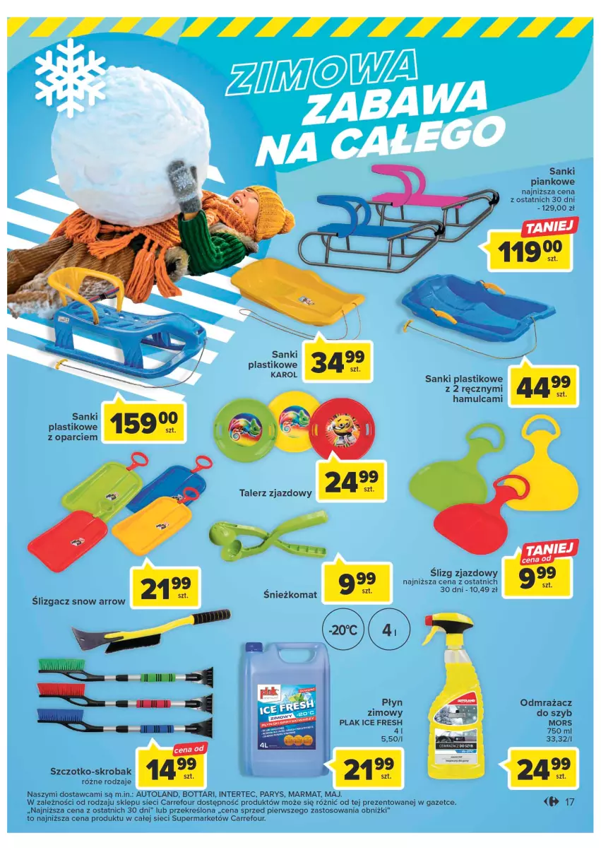 Gazetka promocyjna Carrefour - Gazetka Market - ważna 10.01 do 21.01.2023 - strona 17 - produkty: Sanki, Sanki plastikowe, Talerz