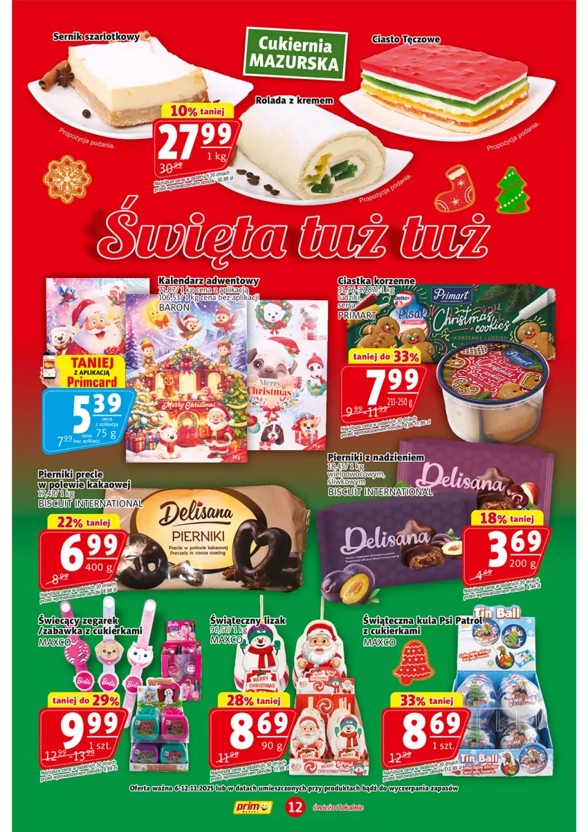 Gazetka promocyjna Prim Market - ważna 06.11 do 12.11.2025 - strona 12 - produkty: Cukier, Fa, Kakao, Kalendarz, Piernik, Precle