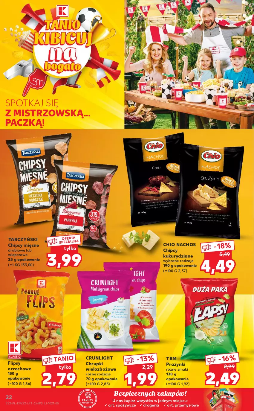 Gazetka promocyjna Kaufland - OFERTA TYGODNIA - ważna 02.06 do 09.06.2021 - strona 22 - produkty: Chipsy, Chipsy mięsne, Chrupki, Piec, Tarczyński