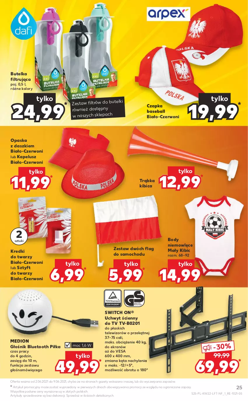 Gazetka promocyjna Kaufland - OFERTA TYGODNIA - ważna 02.06 do 09.06.2021 - strona 25 - produkty: BIC, Body, Czapka, Głośnik, Głośnik bluetooth, Gra, Opaska, Telewizor, Trąbka