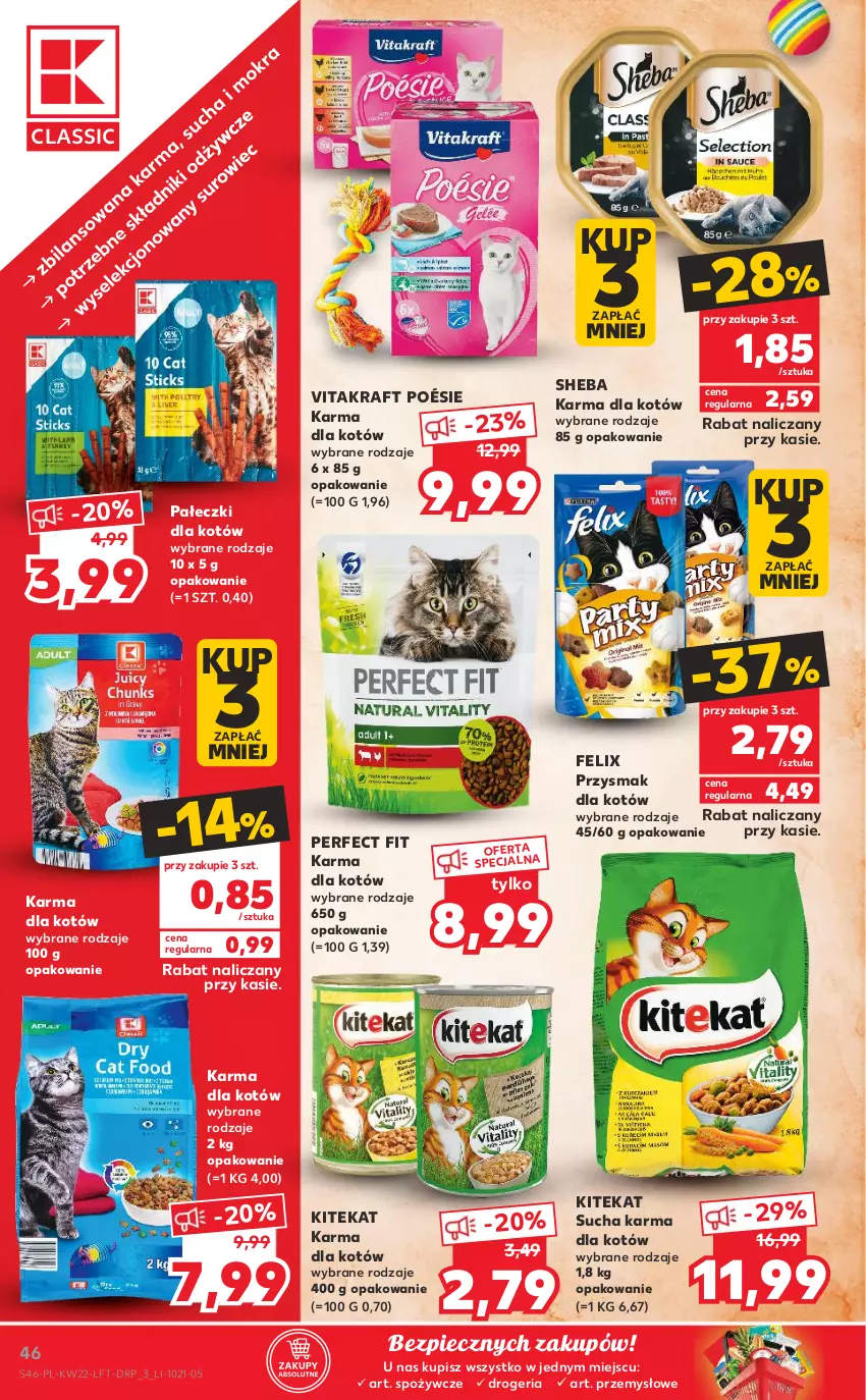 Gazetka promocyjna Kaufland - OFERTA TYGODNIA - ważna 02.06 do 09.06.2021 - strona 46 - produkty: Felix, KiteKat, Piec, Sheba, Sucha karma, Vitakraft