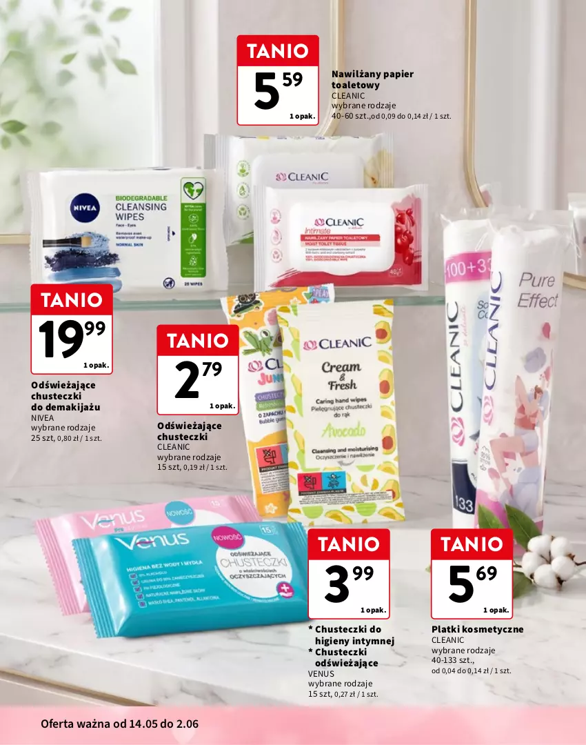 Gazetka promocyjna Intermarche - Katalog Dzień mamy - ważna 14.05 do 02.06.2026 - strona 10 - produkty: Chusteczki, Chusteczki do higieny, Cleanic, Krem do depilacji, Makijaż, Maszynka, Maszynka do golenia, Melon, Nawilżany papier, Nivea, Papier, Papier toaletowy, Peeling, Perfecta, Plastry do depilacji, Sensual, Szynka, Venus