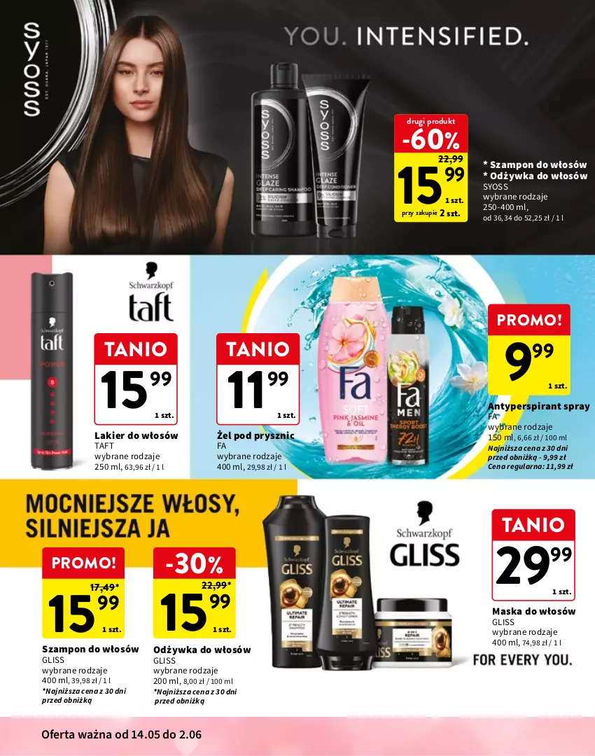 Gazetka promocyjna Intermarche - Katalog Dzień mamy - ważna 14.05 do 02.06.2026 - strona 4 - produkty: Antyperspirant, Balsam do ciała, Fa, Joanna, Lakier, Lakier do włosów, Maska, Maska do włosów, Odżywka, Syoss, Szampon, Taft