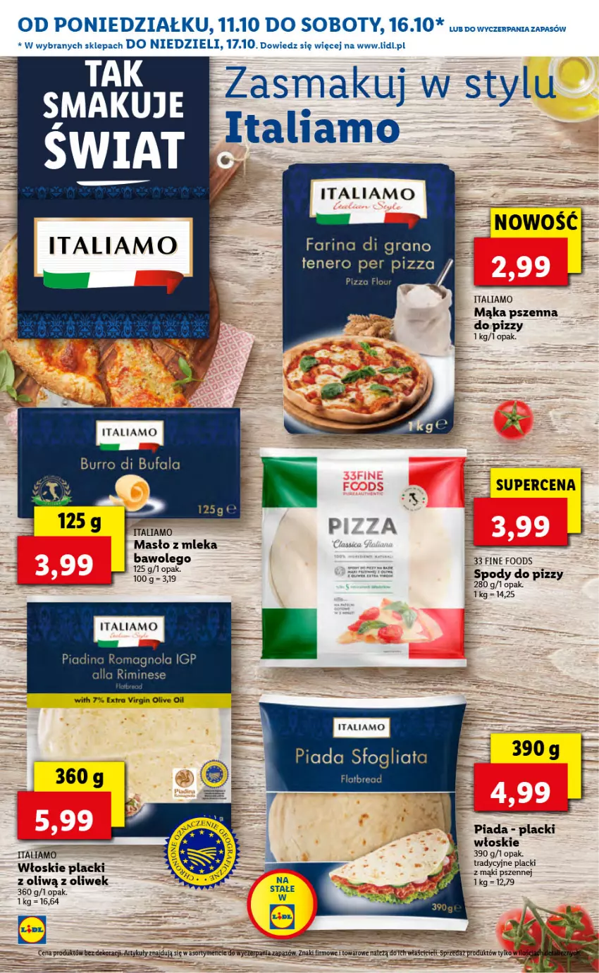 Gazetka promocyjna Lidl - KATALOG ITALIAMO - ważna 11.10 do 15.10.2021 - strona 13 - produkty: Fa, Gin, Gra, Lack, Mąka, Mąka pszenna, Masło, Pizza