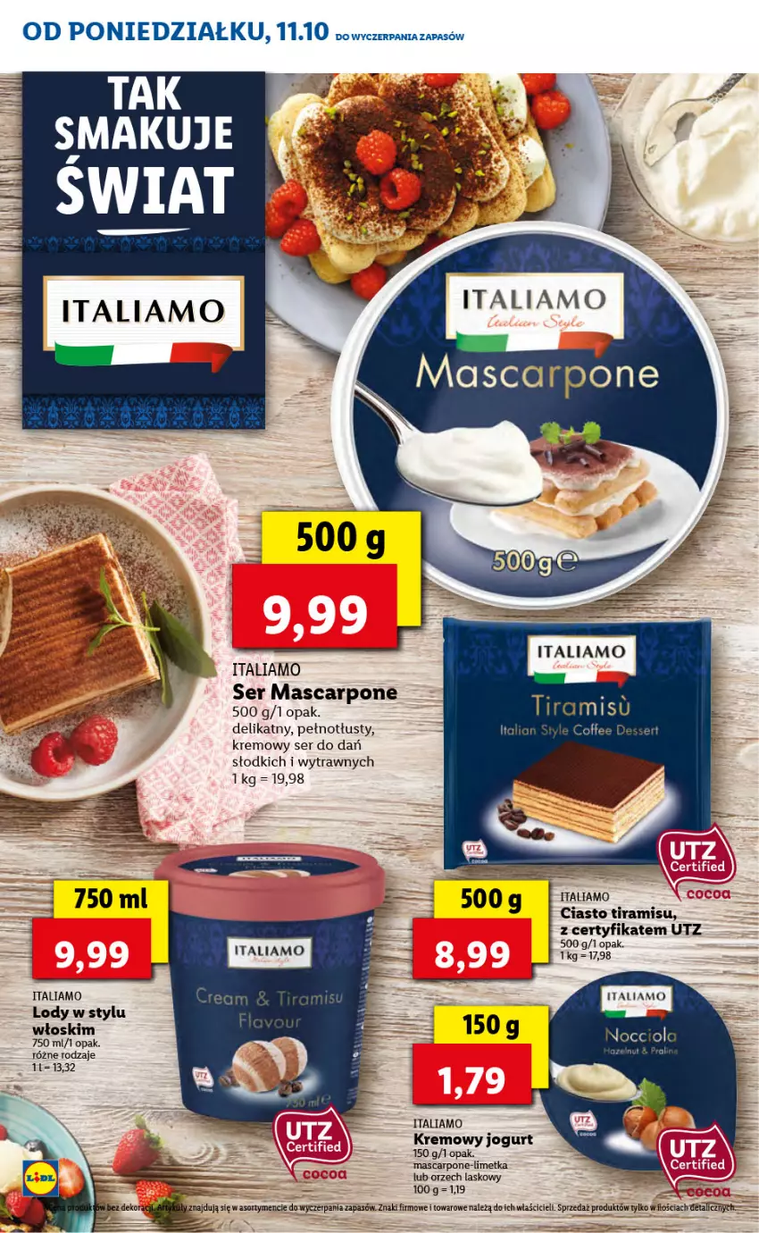 Gazetka promocyjna Lidl - KATALOG ITALIAMO - ważna 11.10 do 15.10.2021 - strona 31 - produkty: Jogurt, Lody, Mascarpone, Ser