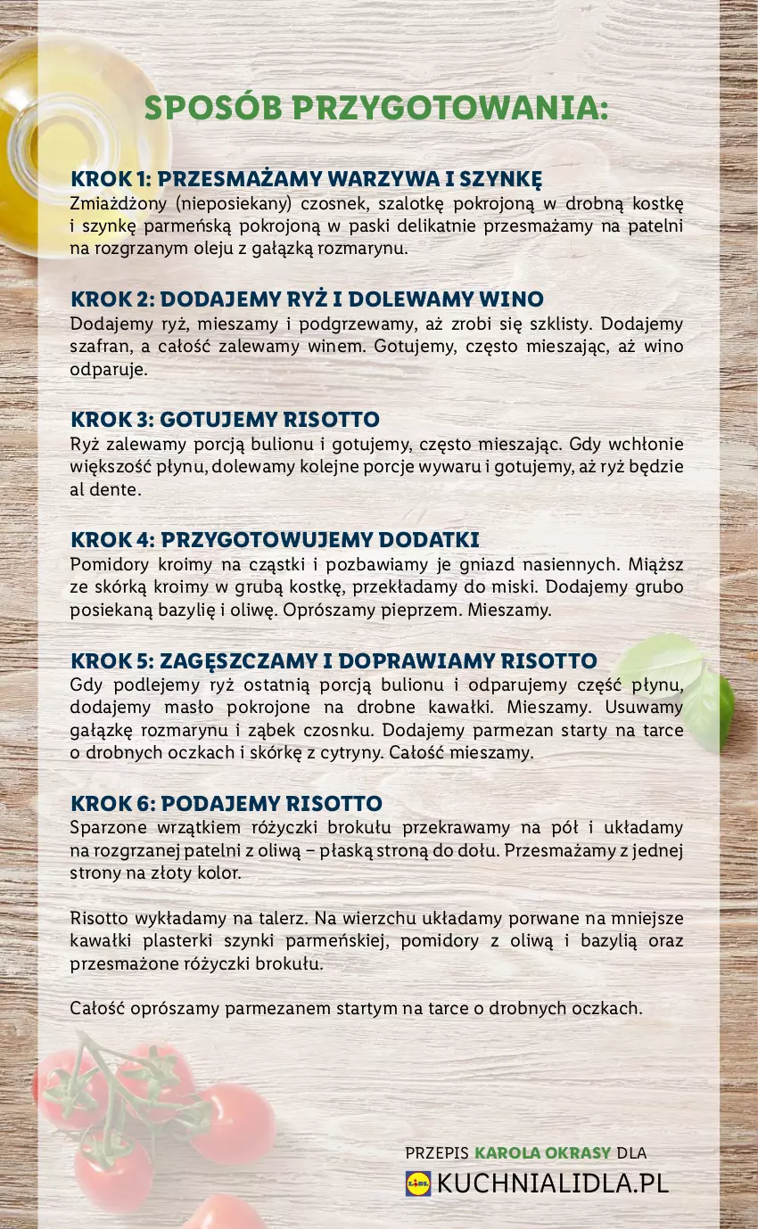 Gazetka promocyjna Lidl - KATALOG ITALIAMO - ważna 11.10 do 15.10.2021 - strona 8 - produkty: Bazyl, Bulion, Cytryny, Czosnek, Kawa, Kuchnia, Lion, Masło, Olej, Parmezan, Pieprz, Plasterki, Pomidory, Por, Ryż, Szafran, Szal, Talerz, Warzywa, Wino