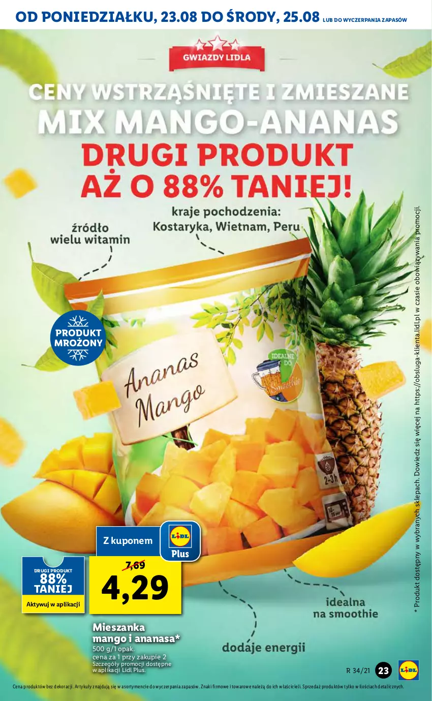 Gazetka promocyjna Lidl - GAZETKA - ważna 23.08 do 25.08.2021 - strona 23 - produkty: Ananas, Mango