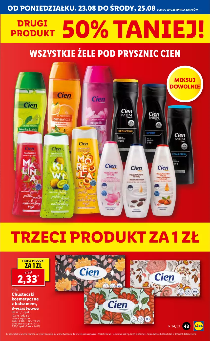 Gazetka promocyjna Lidl - GAZETKA - ważna 23.08 do 25.08.2021 - strona 43 - produkty: Chusteczki, Chusteczki kosmetyczne