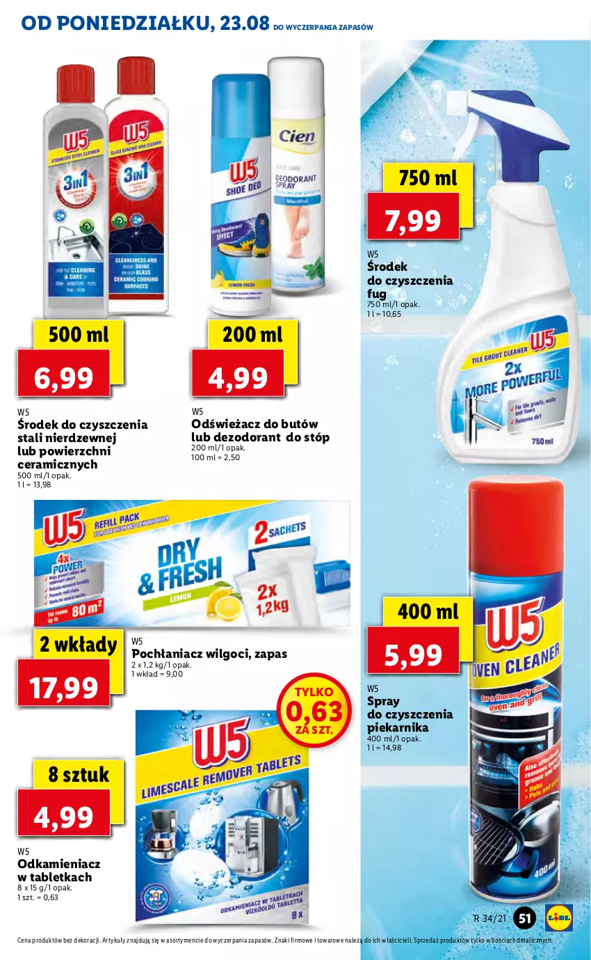 Gazetka promocyjna Lidl - GAZETKA - ważna 23.08 do 25.08.2021 - strona 51 - produkty: Dezodorant, LG, Odkamieniacz, Piekarnik, Pochłaniacz wilgoci, Spray do czyszczenia, Tablet