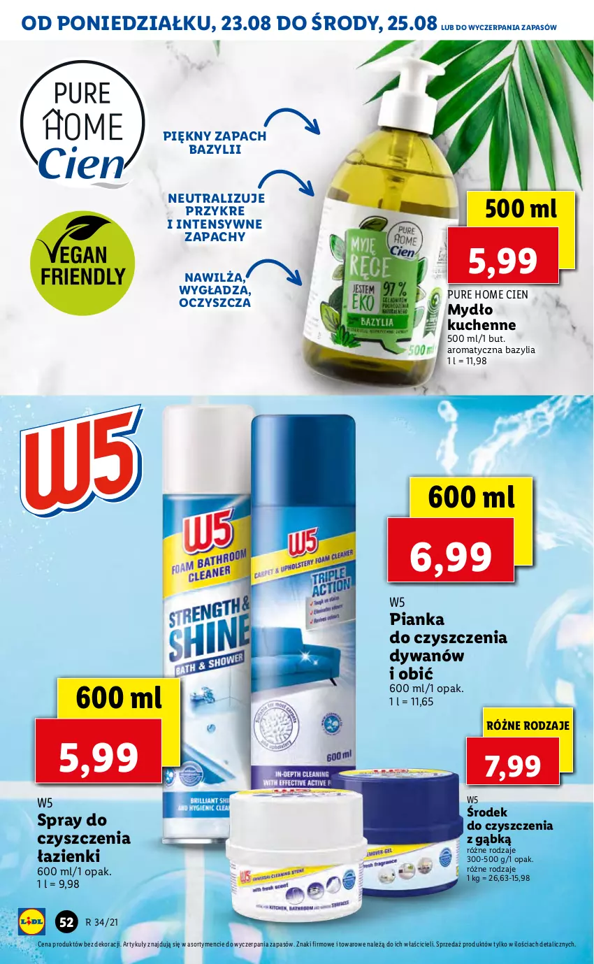 Gazetka promocyjna Lidl - GAZETKA - ważna 23.08 do 25.08.2021 - strona 52 - produkty: Bazyl, Bazylia, Dywan, Mydło, Pianka do czyszczenia, Pur, Spray do czyszczenia