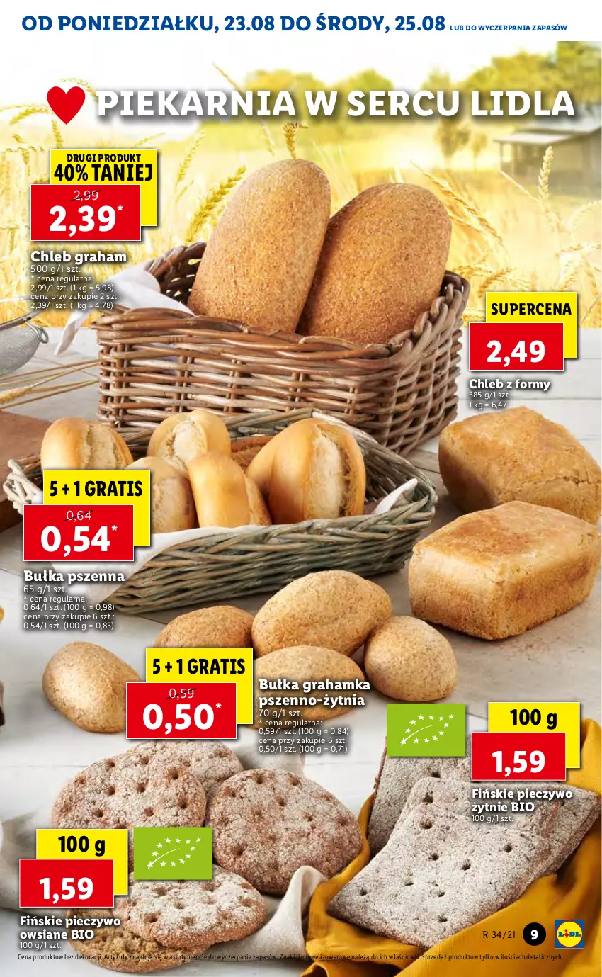 Gazetka promocyjna Lidl - GAZETKA - ważna 23.08 do 25.08.2021 - strona 9 - produkty: Bułka, Bułka grahamka, Chleb, Gra, Piec, Pieczywo, Ser