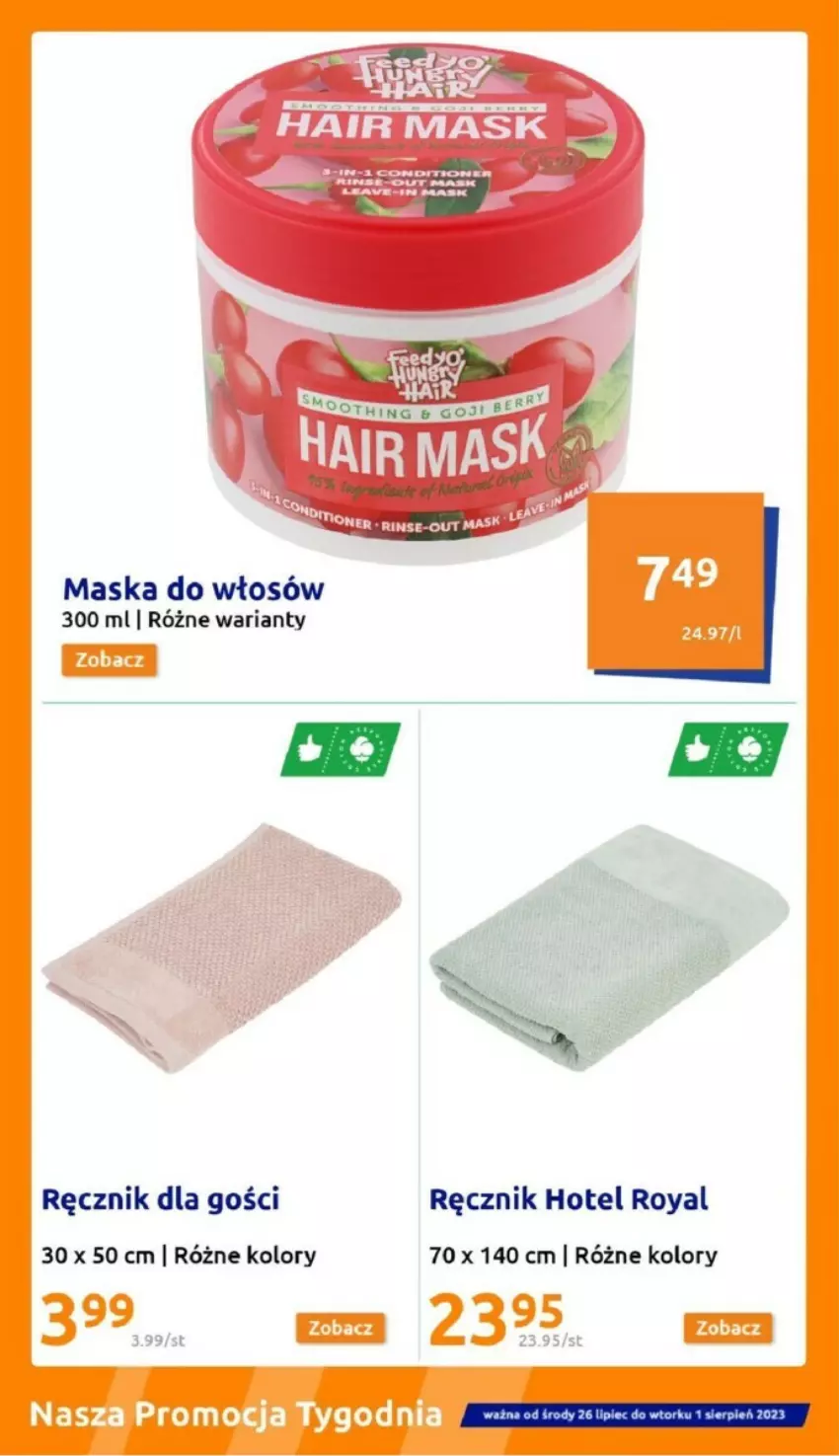 Gazetka promocyjna Action - ważna 25.07 do 07.08.2023 - strona 3 - produkty: Maska, Maska do włosów, Ręcznik