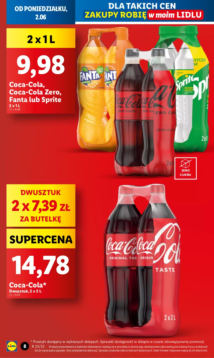 Gazetka promocyjna Lidl - GAZETKA - ważna 02.06 do 04.06.2025 - strona 6 - produkty: Coca-Cola, Fa, Fanta, Sprite