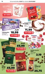 Gazetka promocyjna Netto - Artykuły spożywcze oraz Akcesoria i dodatki - Gazetka - ważna od 23.07 do 23.07.2022 - strona 12 - produkty: Kawa rozpuszczalna, Kawa ziarnista, Praliny, Kawa, Raffaello, Mleczko, Czekolada, Ptasie mleczko, E. Wedel, Jacobs, Milka, Fa
