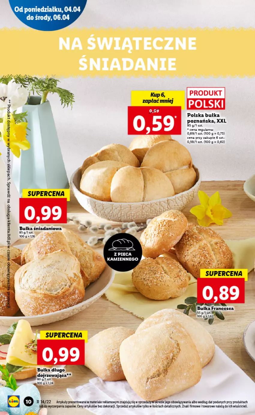 Gazetka promocyjna Lidl - GAZETKA - ważna 04.04 do 06.04.2022 - strona 10 - produkty: Bułka, Danio