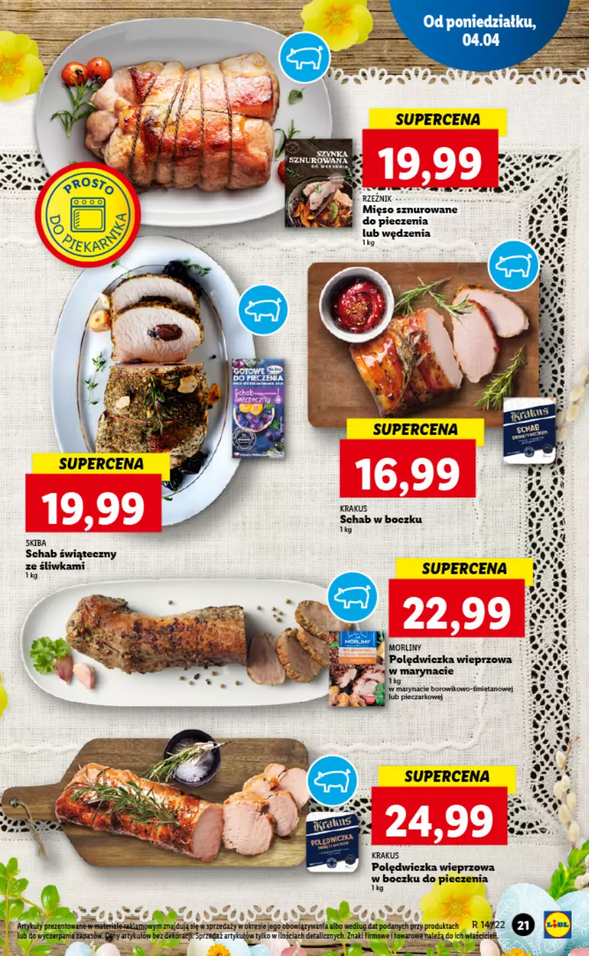 Gazetka promocyjna Lidl - GAZETKA - ważna 04.04 do 06.04.2022 - strona 21 - produkty: Fa, Mięso, Piec, Szynka