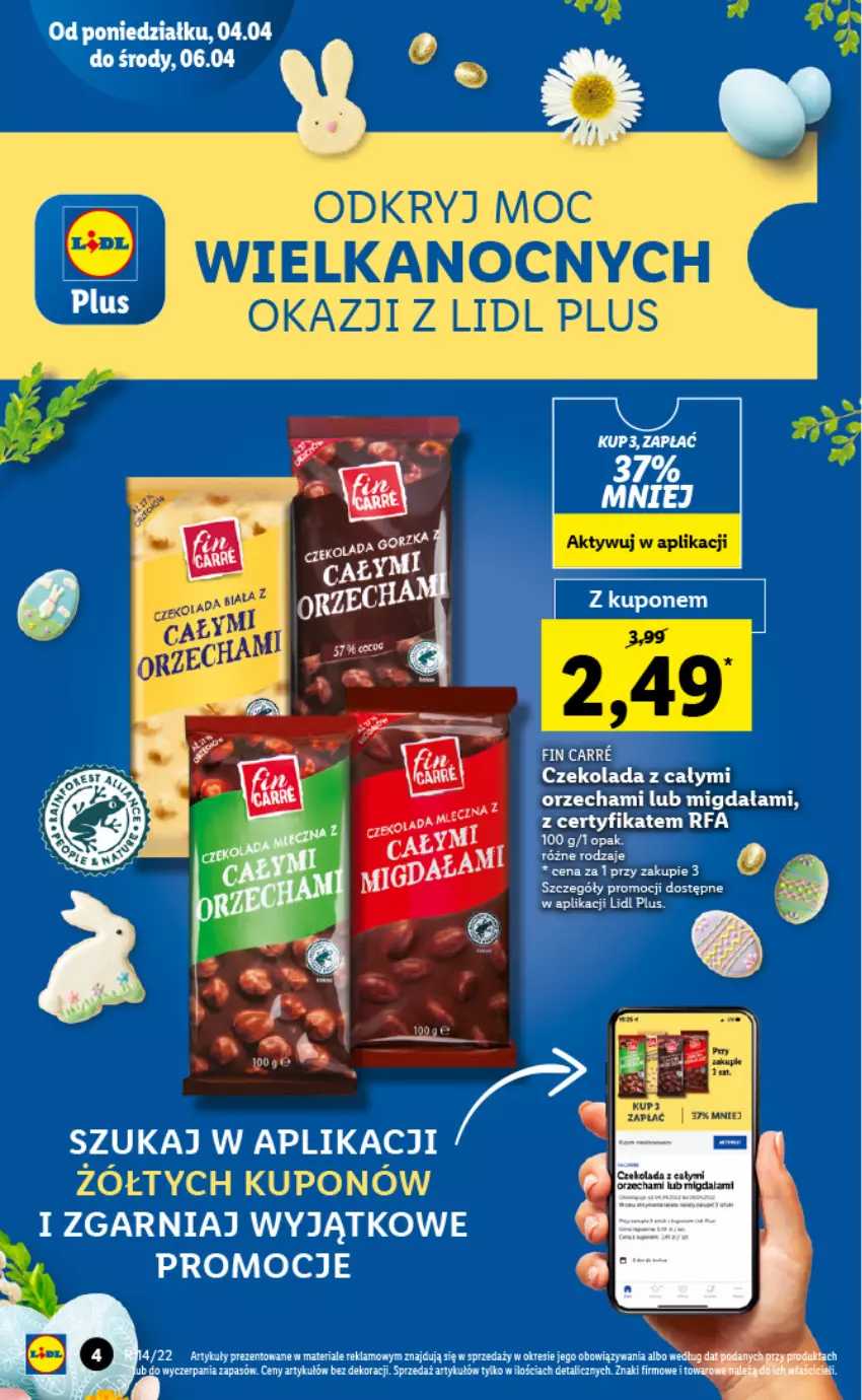 Gazetka promocyjna Lidl - GAZETKA - ważna 04.04 do 06.04.2022 - strona 4 - produkty: Czekolada, Fa