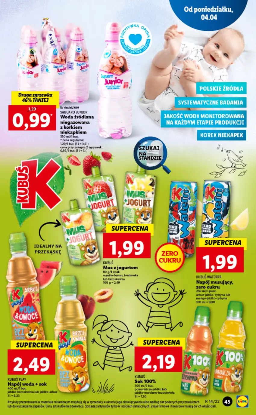 Gazetka promocyjna Lidl - GAZETKA - ważna 04.04 do 06.04.2022 - strona 45 - produkty: Arbuz, LANA, Monitor, Napój, Sok, Woda