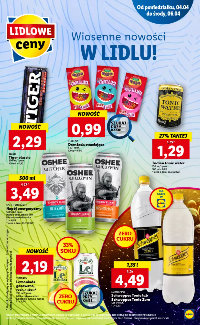 Gazetka promocyjna Lidl - GAZETKA - ważna 04.04 do 06.04.2022 - strona 67 - produkty: Arbuz, Jabłka, Kiwi, Limonka, Napój, Napój energetyczny, Oshee, Tymbark