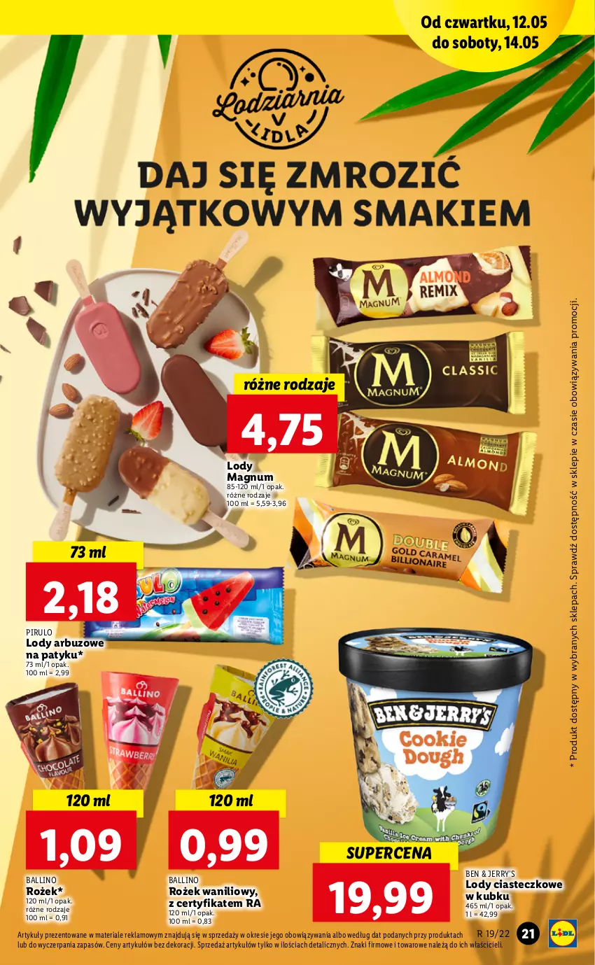 Gazetka promocyjna Lidl - GAZETKA - ważna 12.05 do 14.05.2022 - strona 21 - produkty: Arbuz, Lody